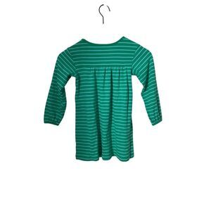 Hanna Andersson Girls Size 110 US‎ 5/6 Pullover Stripe Dress Green Long Sleeve